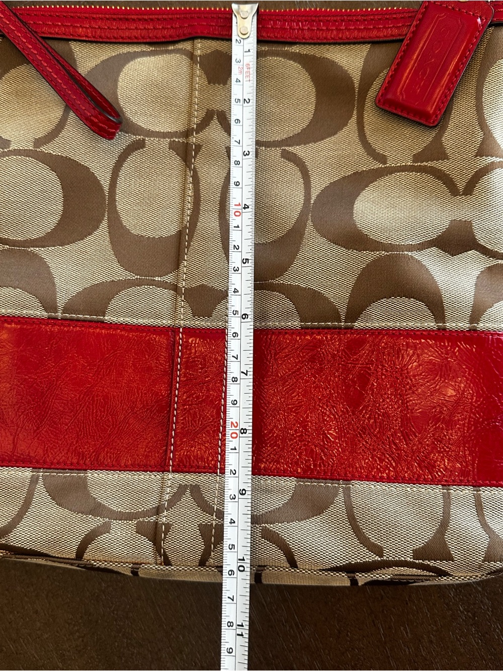 Coach Signature Stripe Hobo Bag *zipper pull fell off but will come w/it - Picture 5 of 16